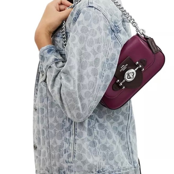 Coach Purple Leather Crossbody Bag New with tag - Picture 14 of 16